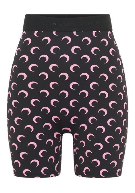 moon printed jersey biker shorts woman black and pink MARINE SERRE | WSH007ACJER0001BK90
